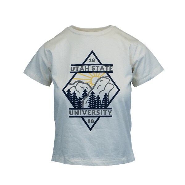 Women's, Utah State, Canyon, White, Cropped, T-Shirt